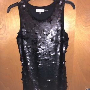 calvin klein black sequin dress